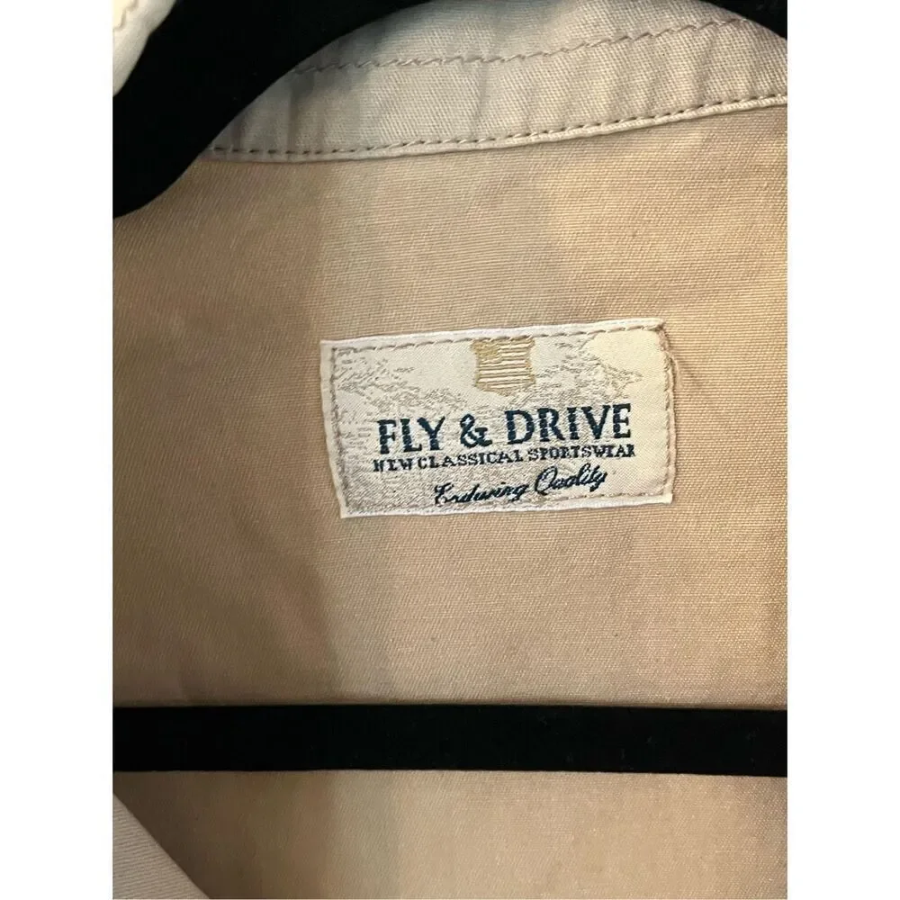 Fly & Drive Tan Button Up Utility Jacket Shacket Sz XL EUC